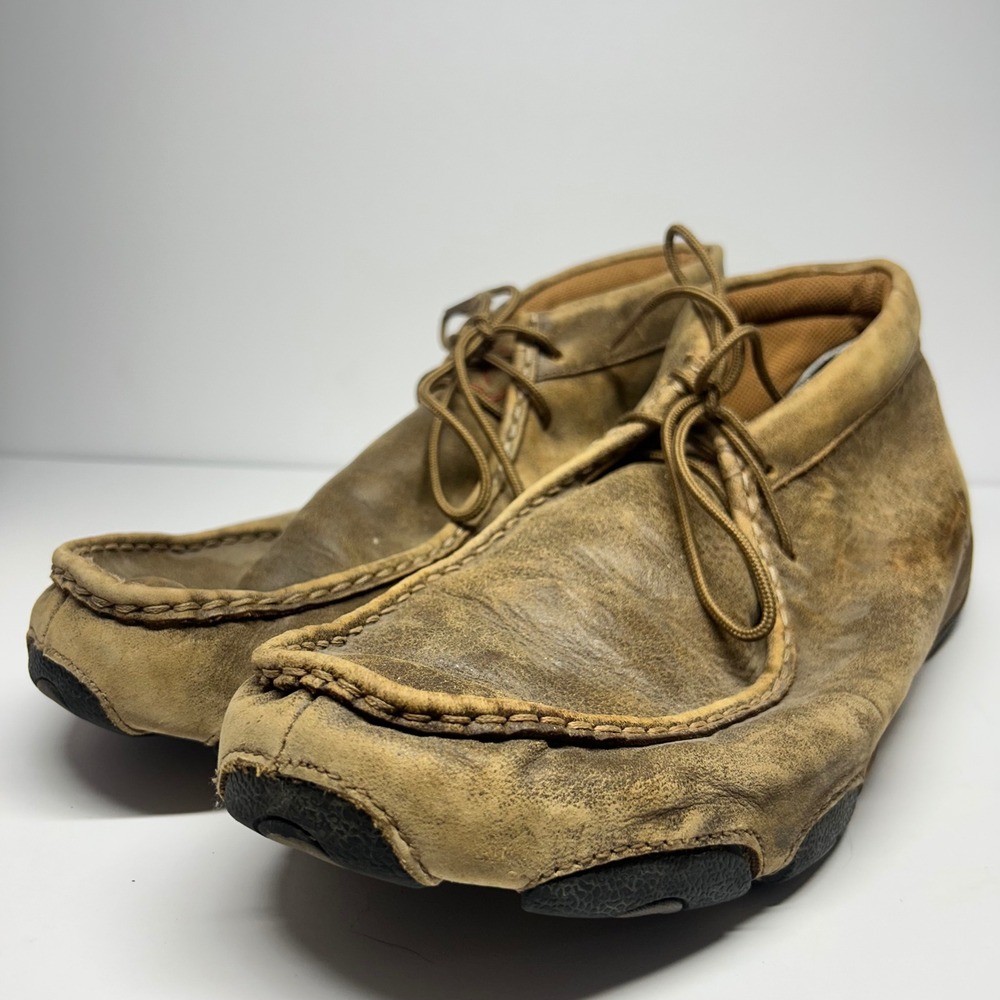 Twisted X Driving Mocs Brown Leather Mens Size 13 MDM0003 Casual Western Shoes